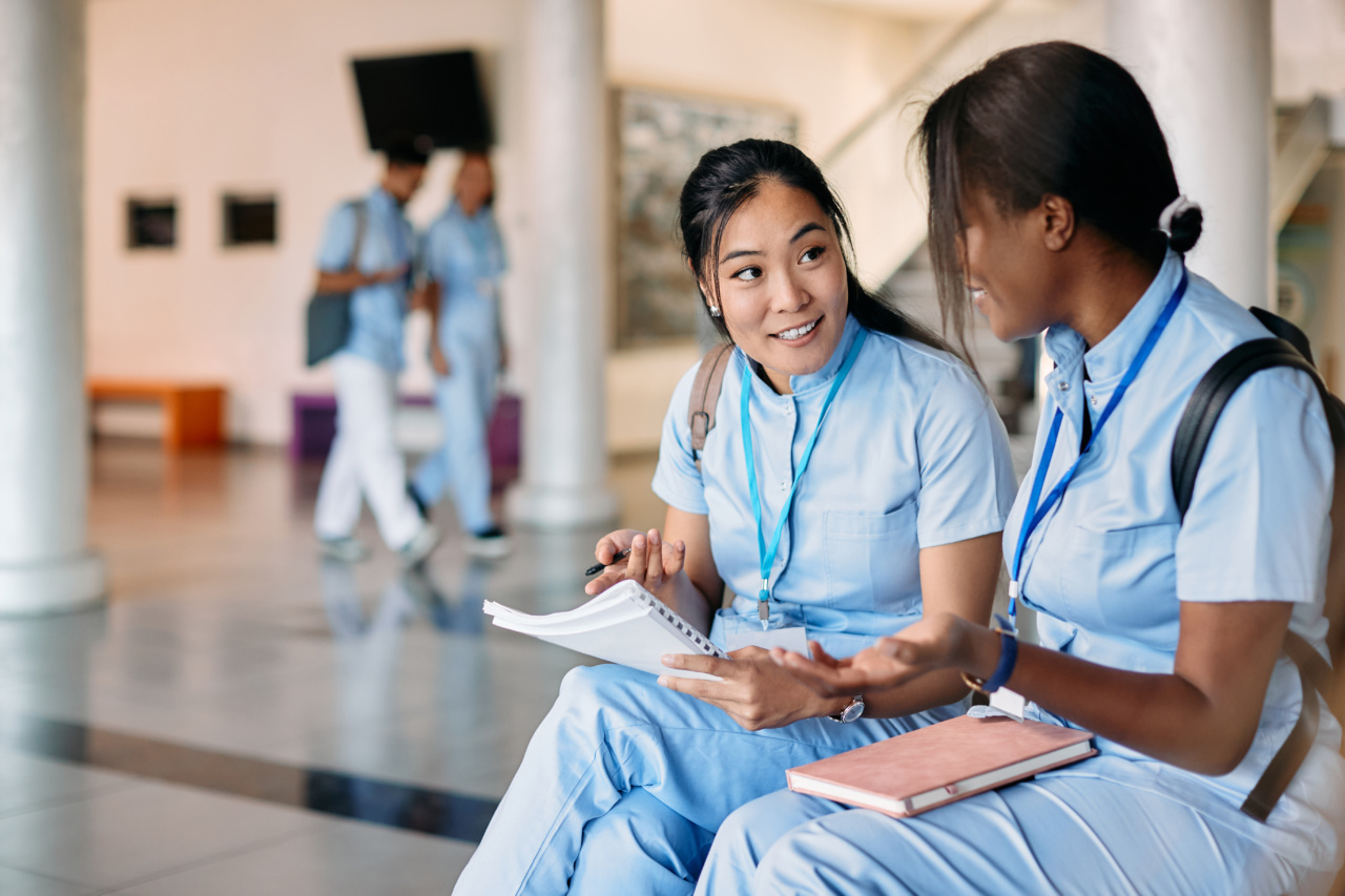 Nurses discussing work