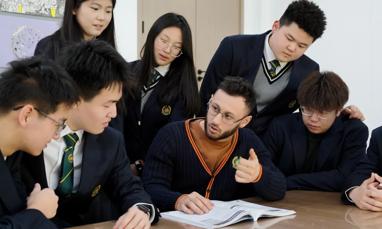 Students with their teacher