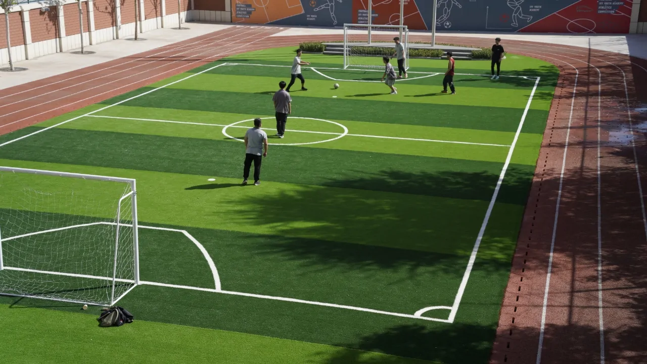 Students playing football