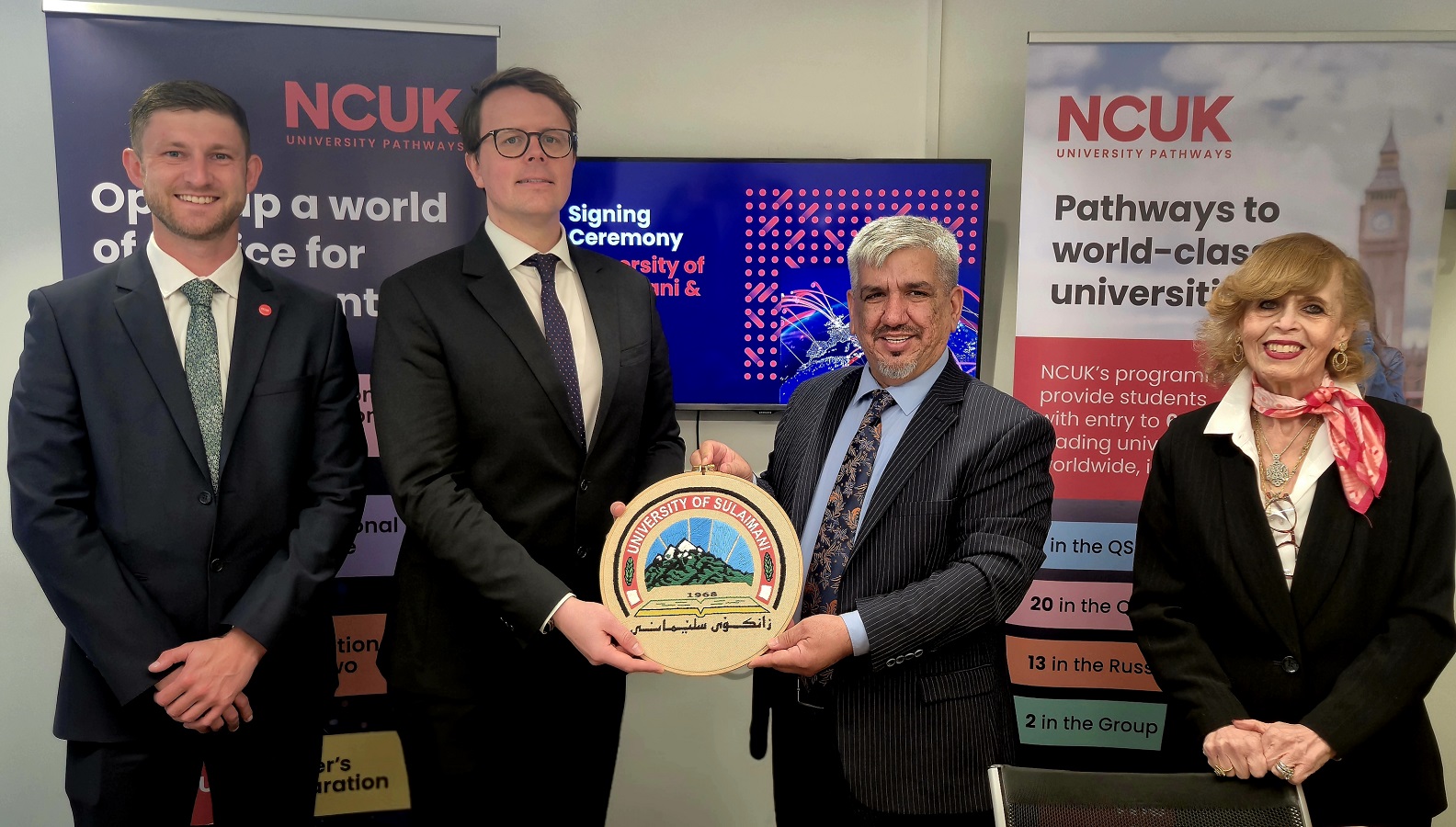 (From left-right: Andy Straughan, Stuart Smith, Dr. Serwan Al-Zahawi, and Dr. Omaima Hatem)